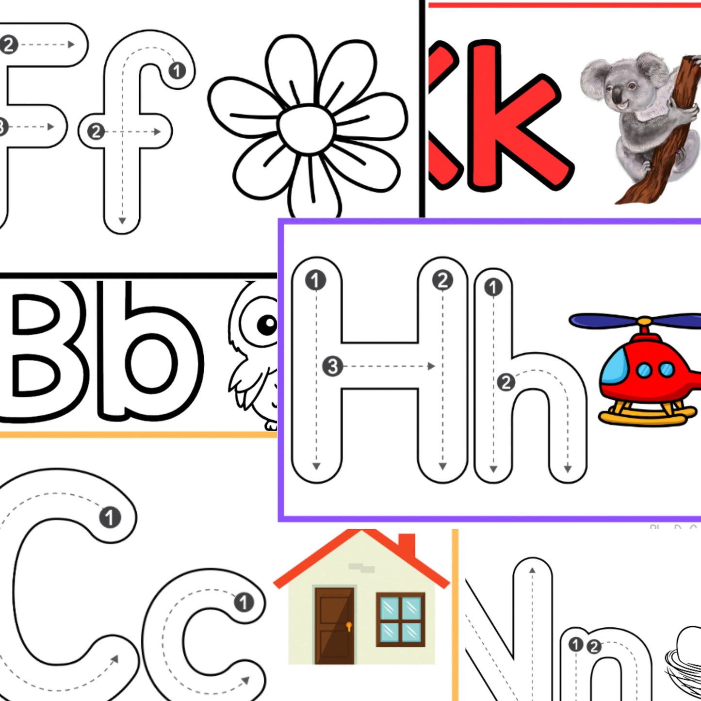 Tarjetas del alfabeto. Preescolar y Primaria | Trazo y Lectura