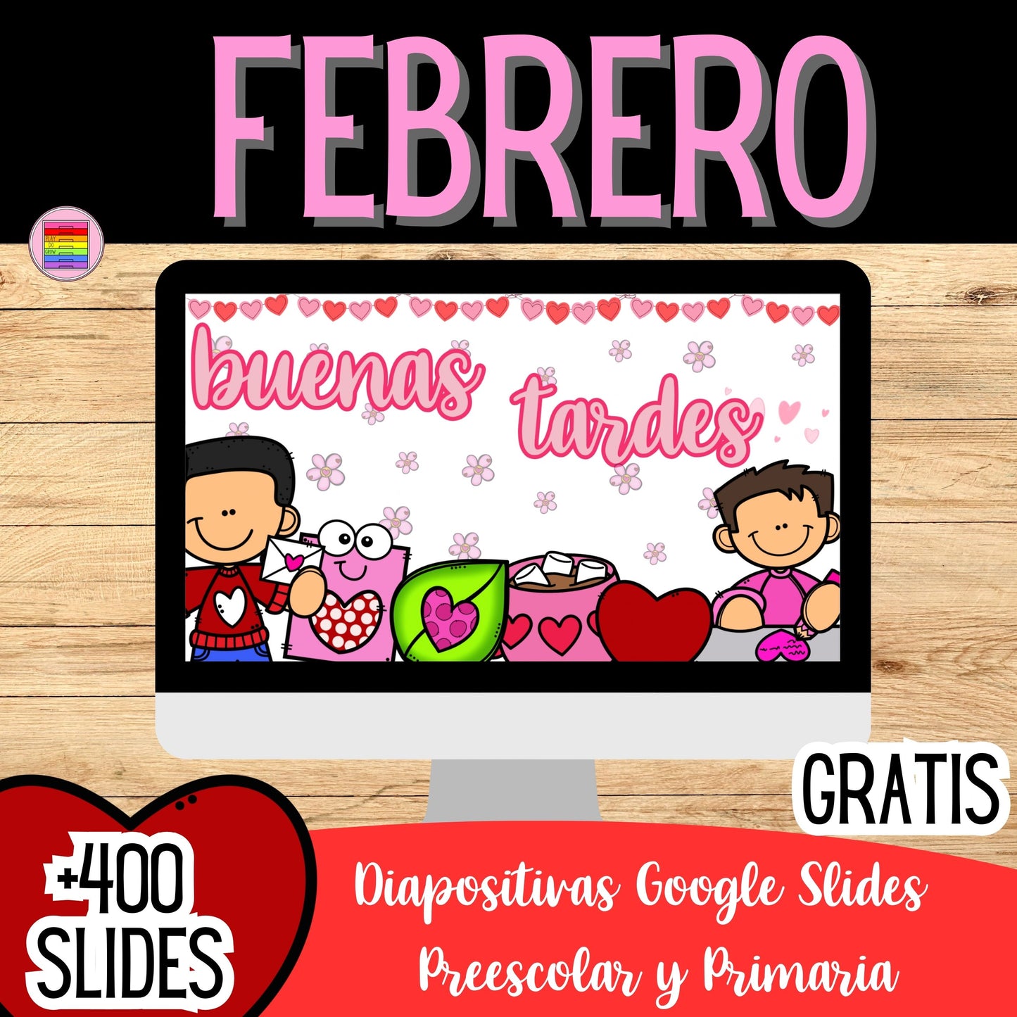 Gratis Febrero Google DIapositivas | Preescolar y Primaria | Lectura y Números