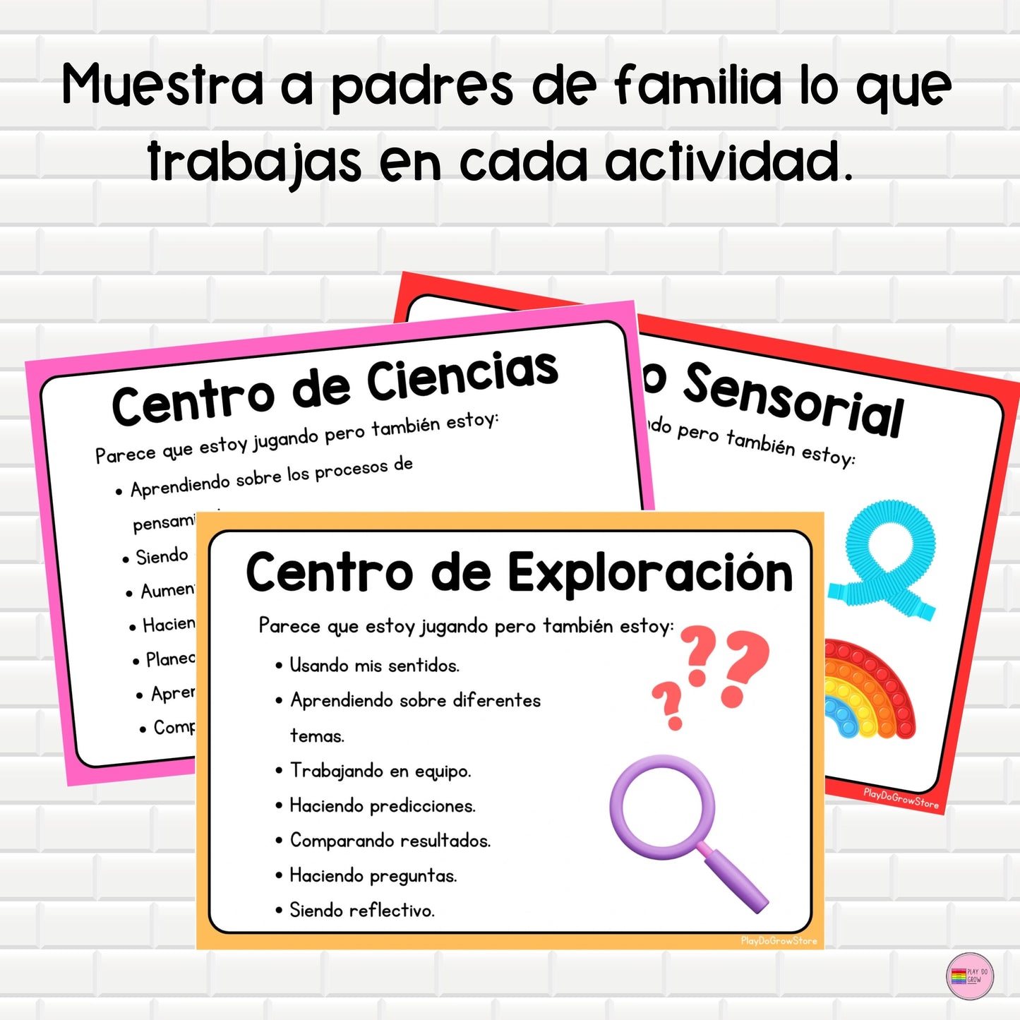 Pósters Rincones del Aula Preescolar y Primaria "Parece que juego pero..."
