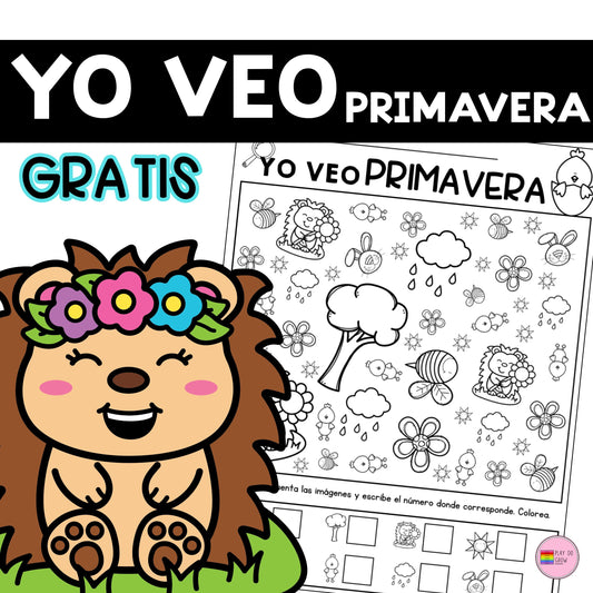 GRATIS Yo Veo Primavera | Actividad Conteo Preescolar y Primaria