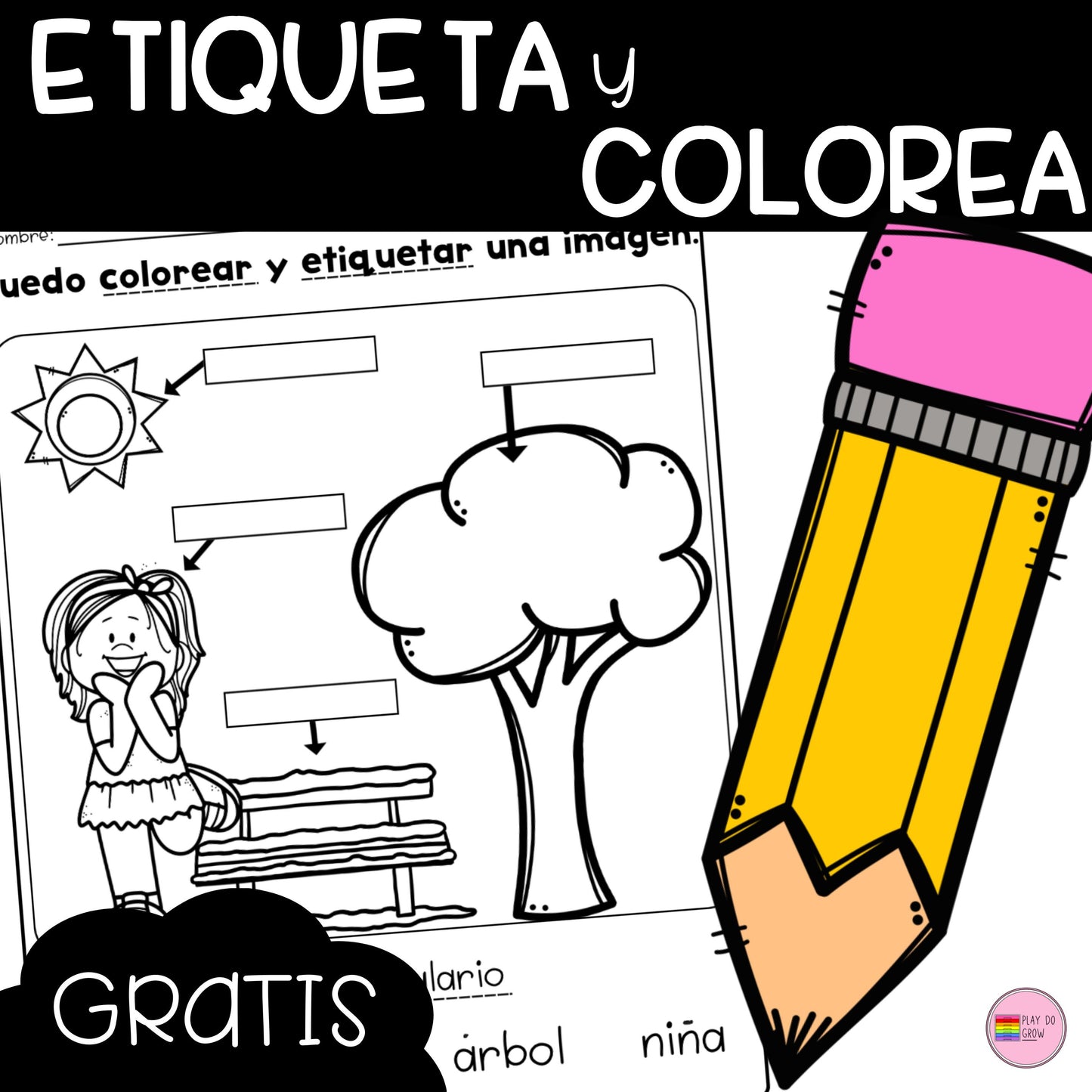 GRATIS Hoja de trabajo Etiqueta la Imagen. 1er y 2do grado de primaria