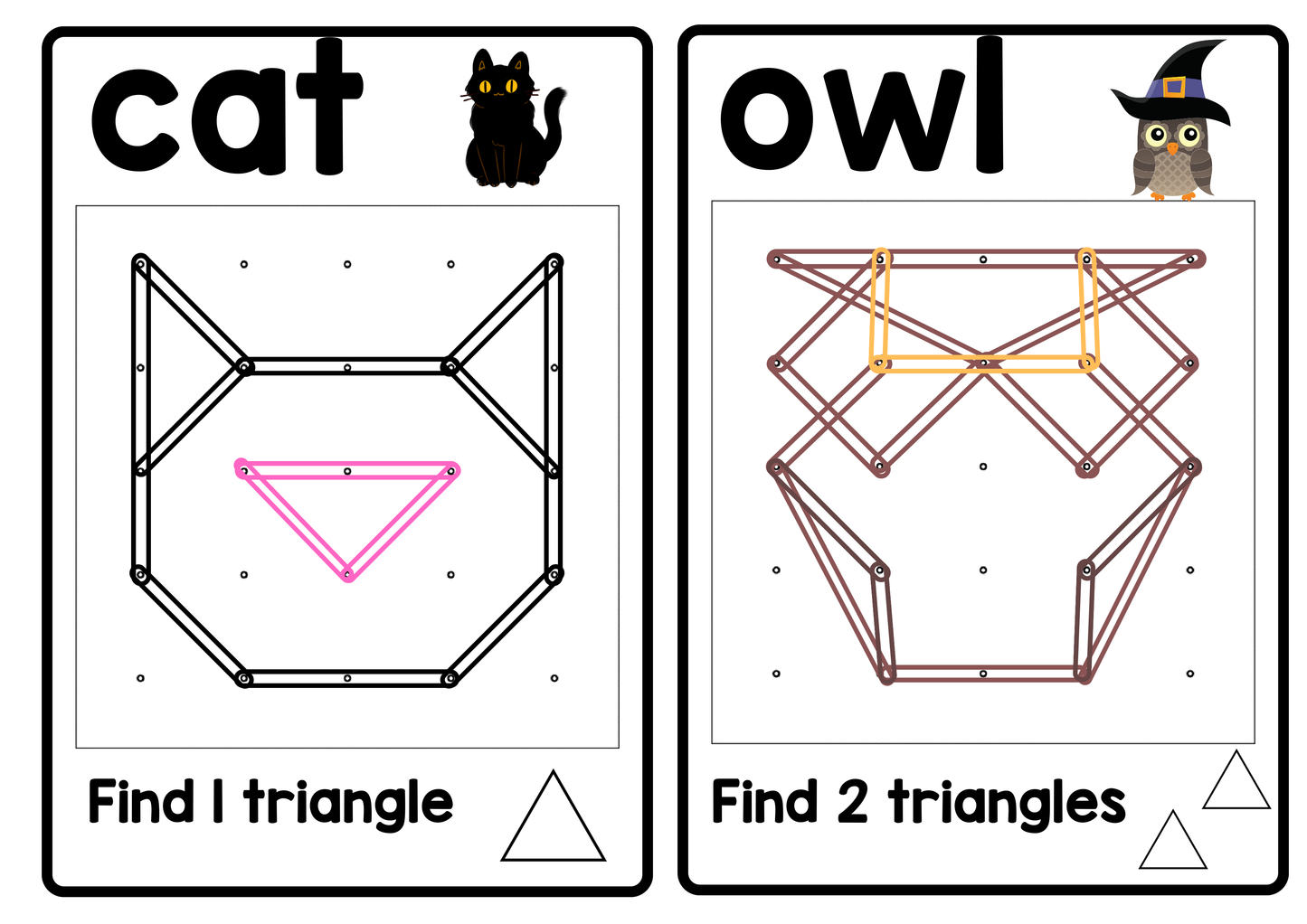Halloween Geoboard. Task Cards| English Version