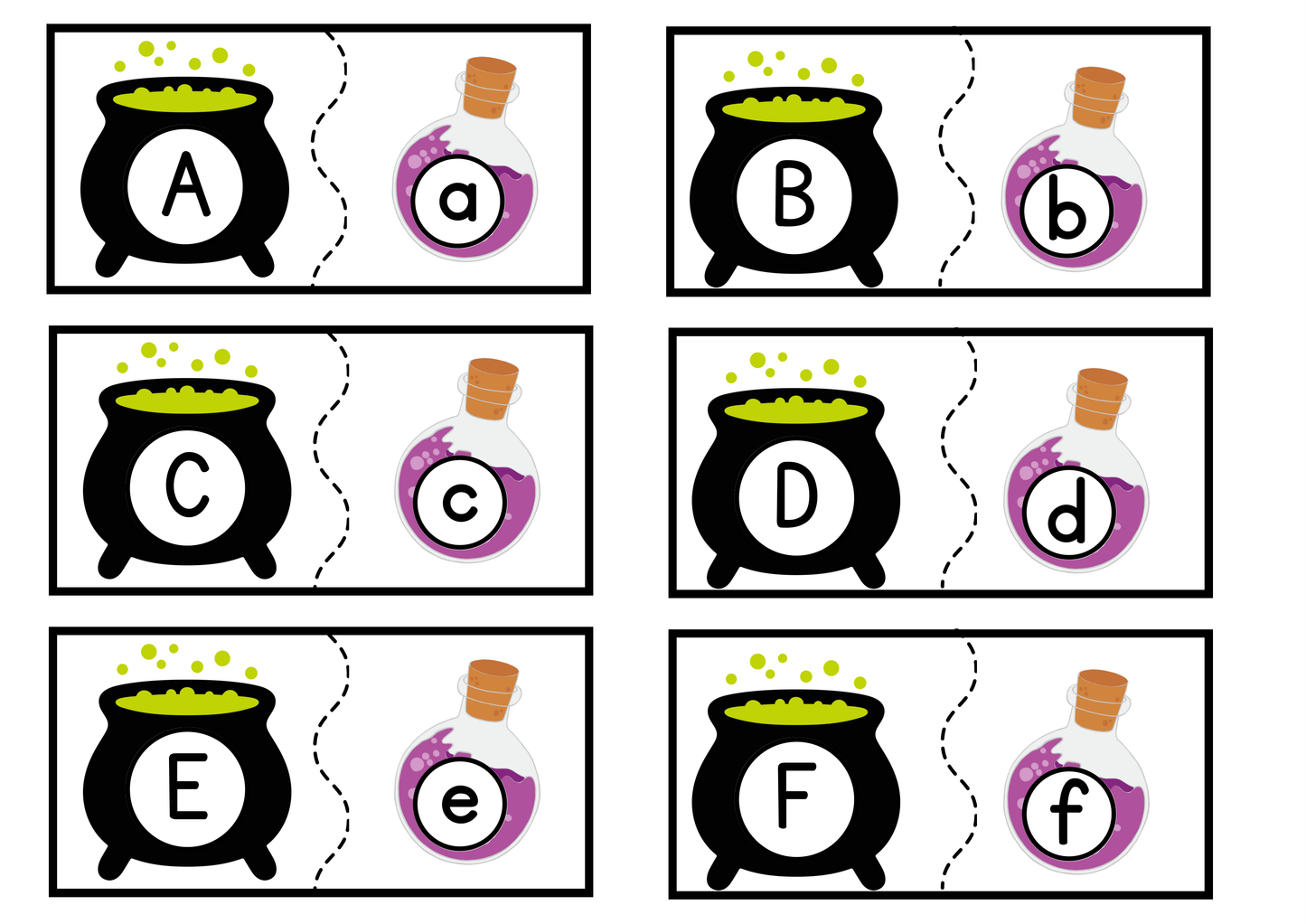 Halloween - Rompecabezas de letras. Identificación de mayúsculas y minúsculas.