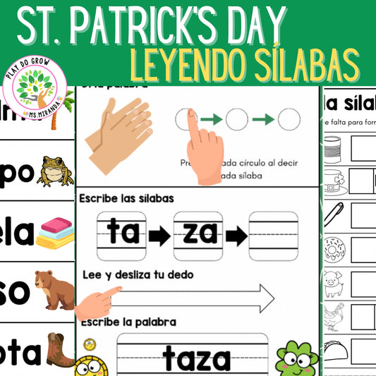 Leyendo Sílabas - Día de San Patricio | Preescolar y Primaria