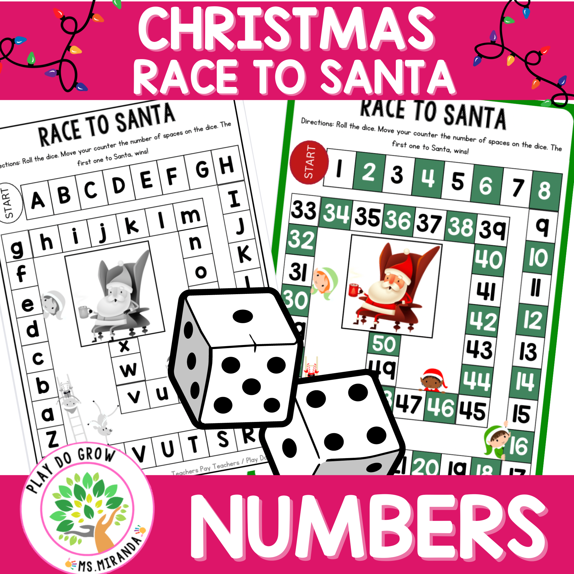 Race to Santa | Christmas Math Game – Play Do Grow