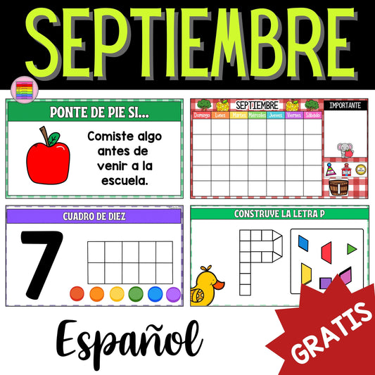 GRATIS Septiembre Diapositivas Interactivas Clase | Preescolar y Primaria