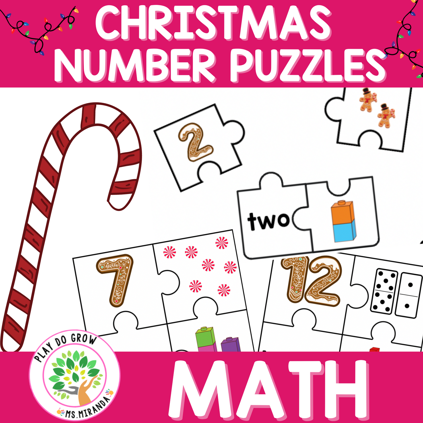 Christmas Number Puzzles 1 - 20. English Version | Math Game