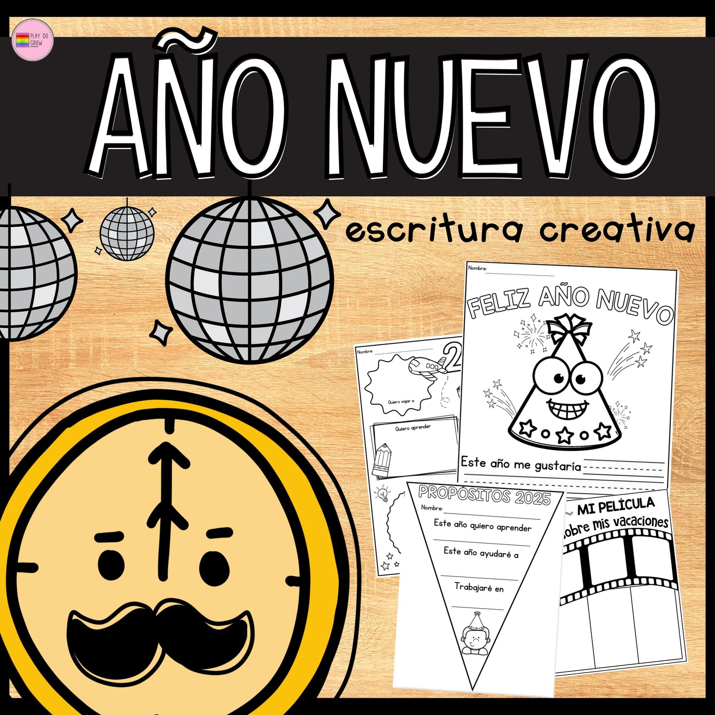 Año Nuevo Ejercicios de Escritura Creativa. Primaria