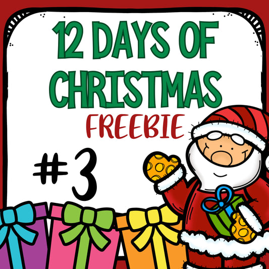 FREEBIE 3- 12 Days of Christmas. FREE activities