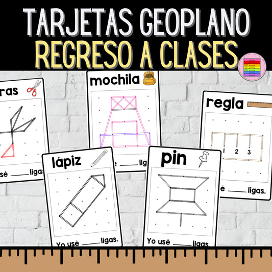 Tarjetas Geoplano Regreso a Clases | Motricidad Fina Preescolar y Primaria