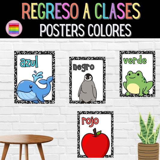 Pósters Colores Colección Libreta | Decoración para el aula