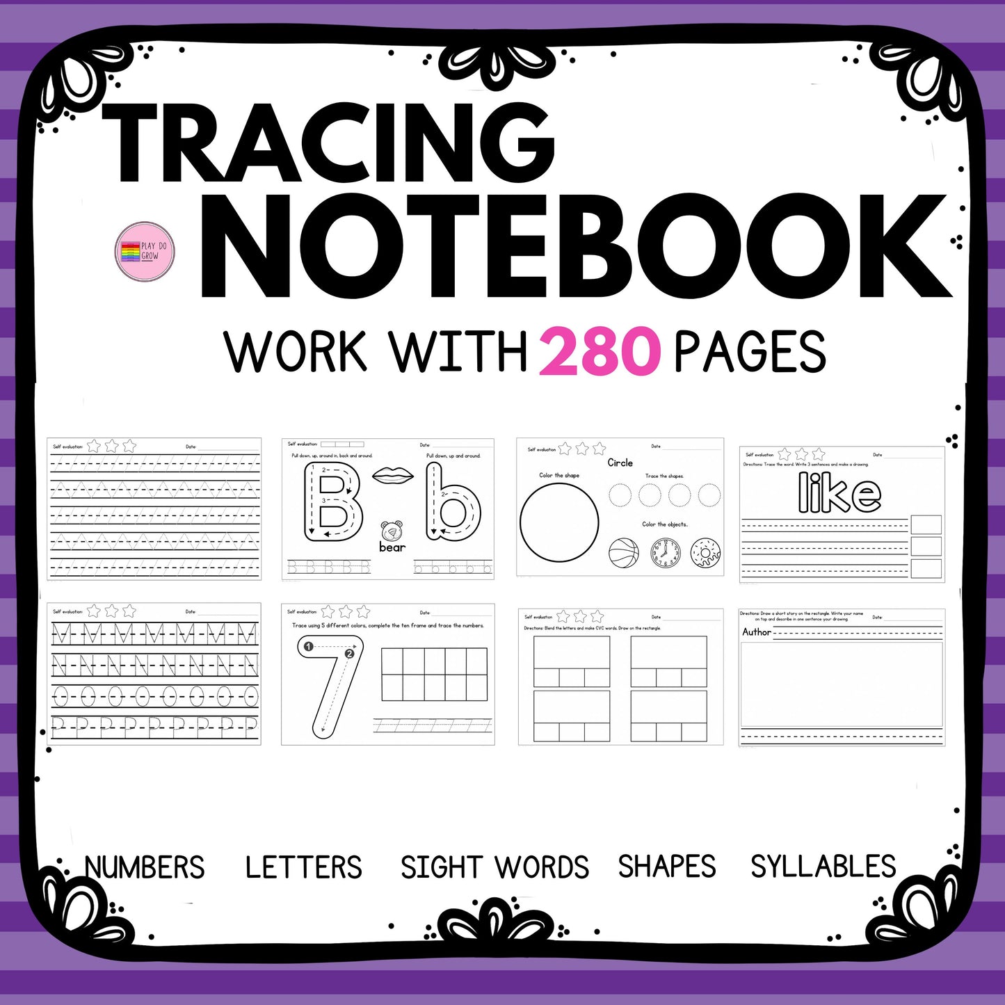 Tracing Notebook. Literacy and Math | Kindergarten & Elementary