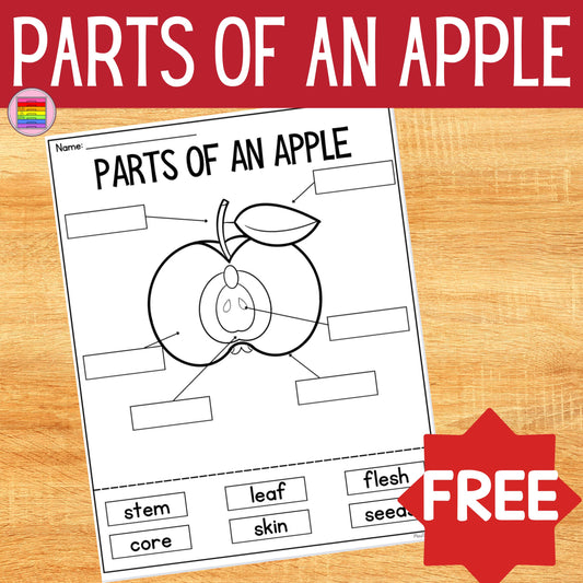 FREE Parts of an Apple Worksheet Autumn Themed | Elementary Resource