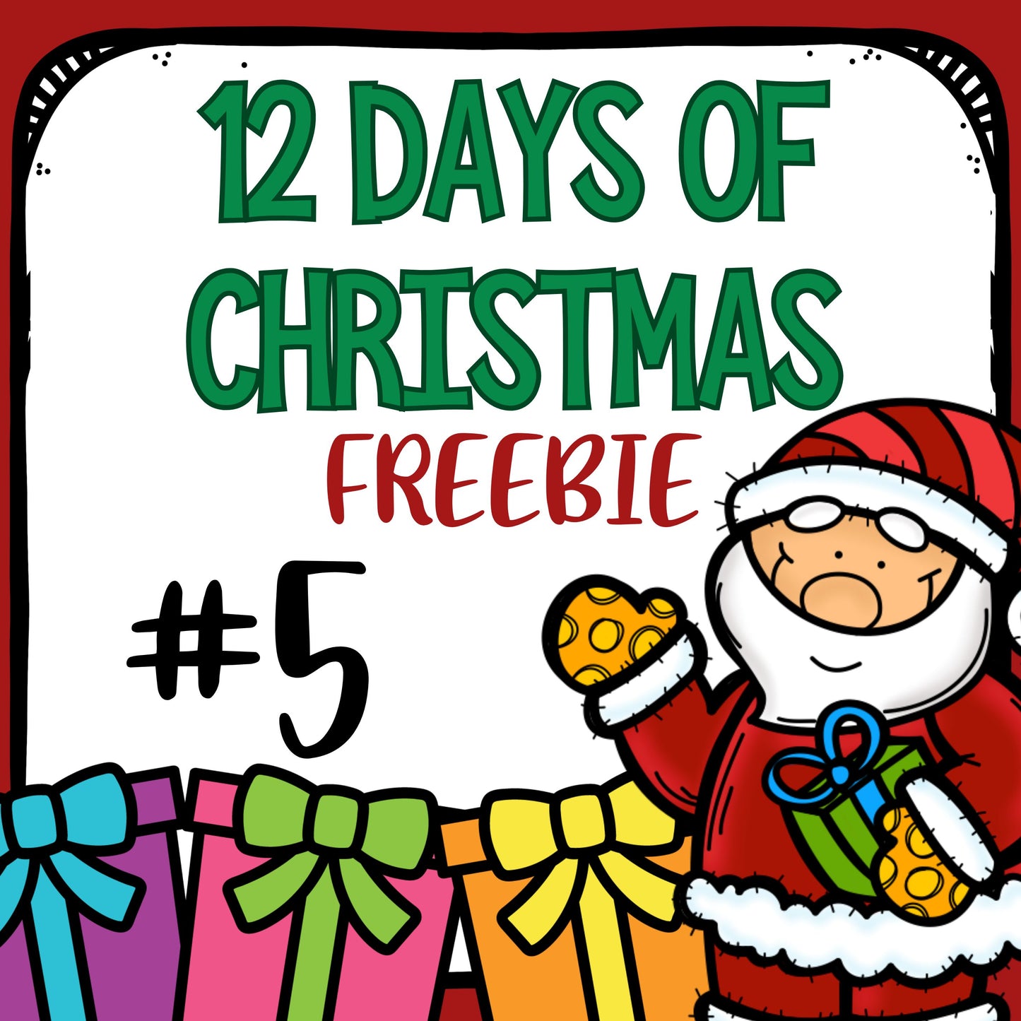 FREEBIE 5- 12 Days of Christmas. 12 FREE activities