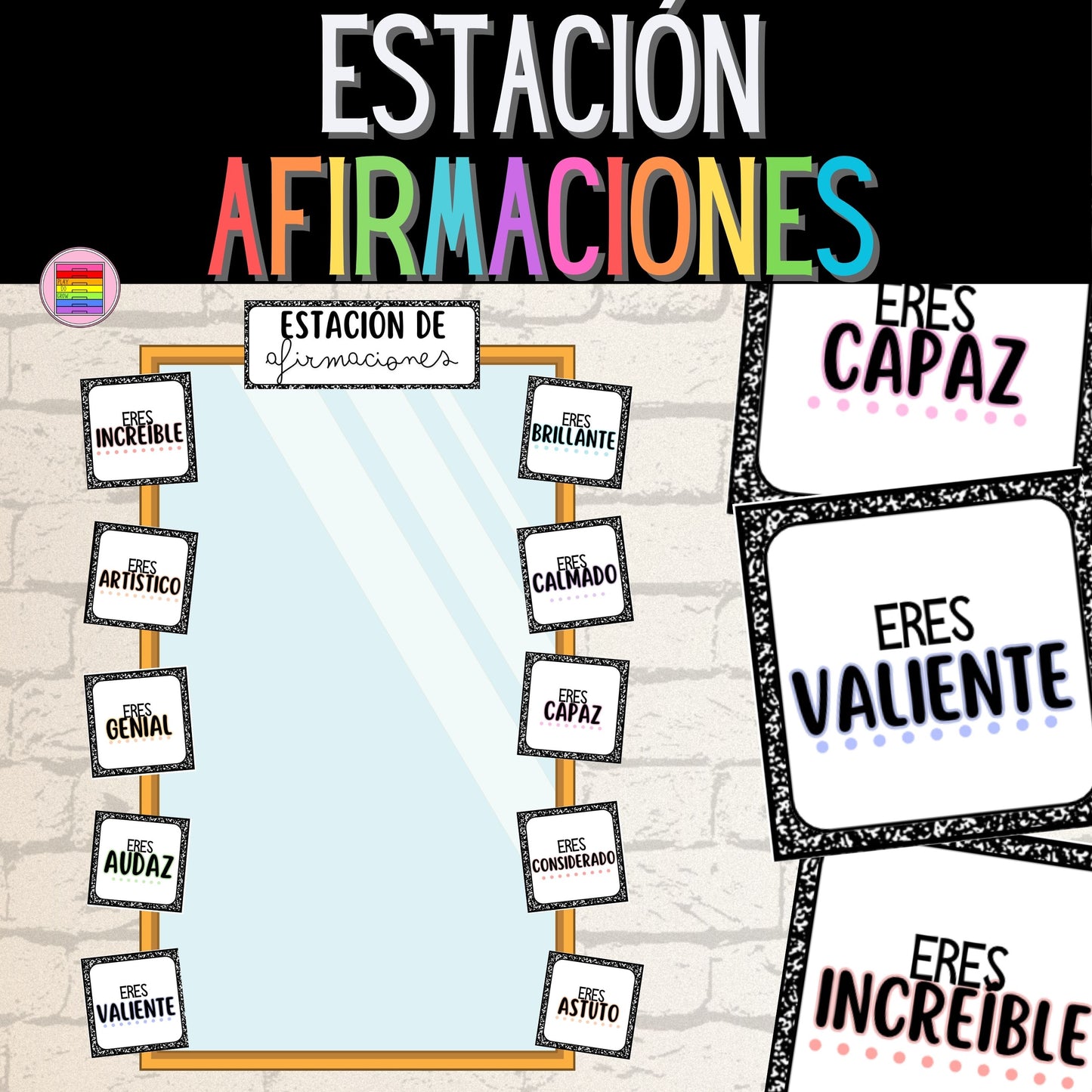 Estación de Afirmaciones Colección Libreta | Regreso a Clases Decoraciones Aula