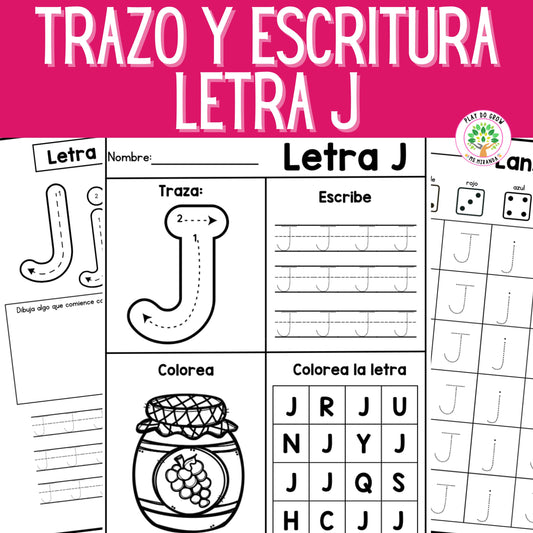 Letra J - Letra de la Semana. 12 Hojas de trabajo | Preescolar y Primaria