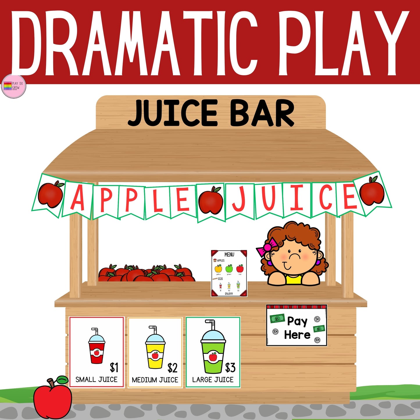 Apple Juice Bar Dramatic Play Center | Printable Posters, Props & Role-Play Activities