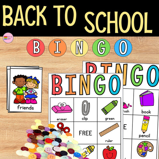 Bingo Back to School. School Supplies | PreK, Kindergarten & Elementary