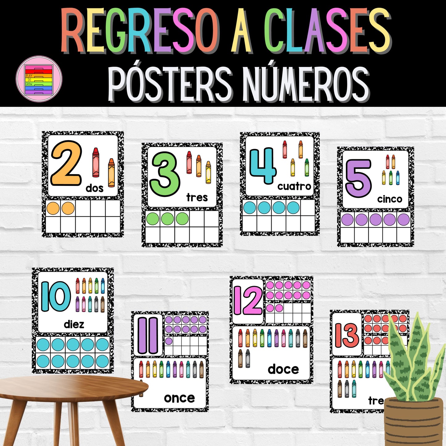 Pósters Números 1 - 20 Colección Libreta | Decoración para el aula