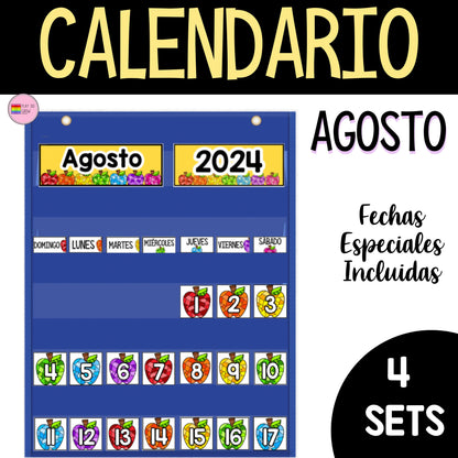 Calendario Agosto Regreso a Clases | Preescolar y Primaria. Decoración del Aula