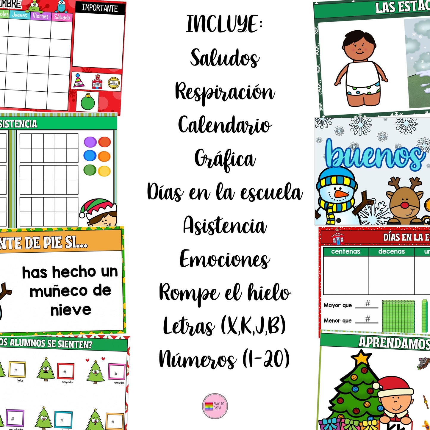 Diciembre Diapositivas. Google Slides. Preescolar y Primaria. Recursos Navidad