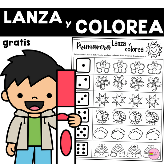 GRATIS Lanza y Colorea Primavera | Preescolar y Primaria