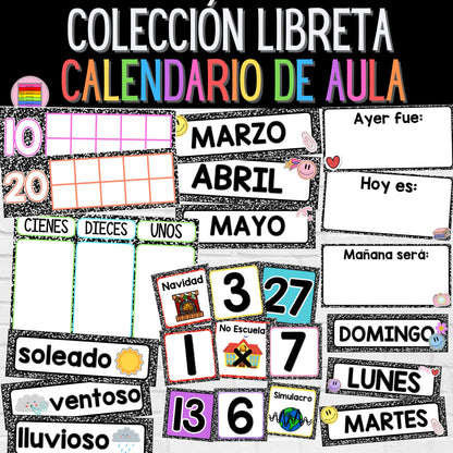 Calendario Escolar Colección Libreta | Decoración Aula Regreso a Clases