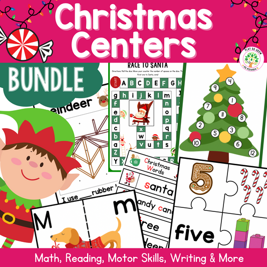 Christmas Bundle Math & Literacy Centers. English Version | Pre-K and Kindergarten Activities