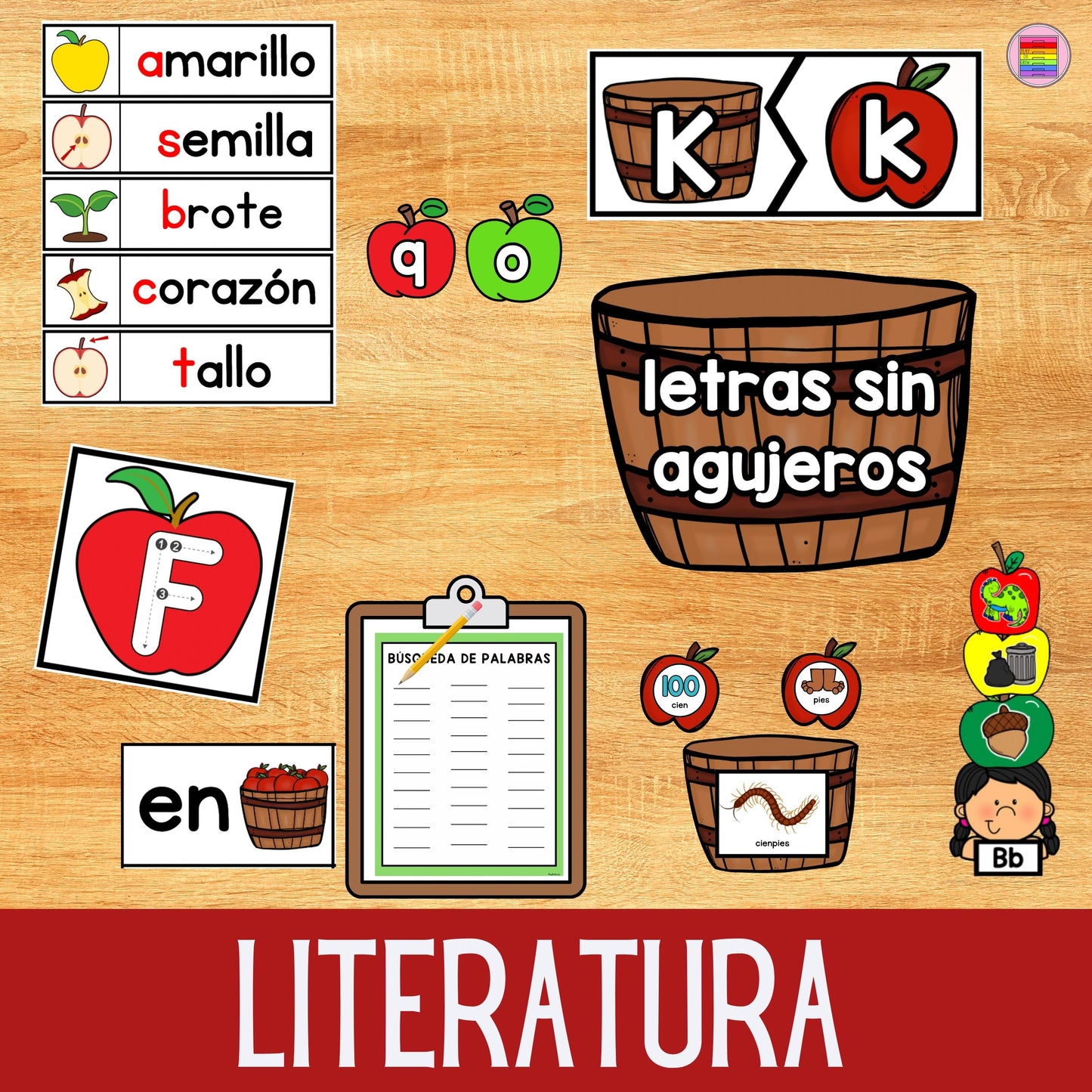 Manzanas Juegos de Letras y Números | Preescolar y Primaria. Actividades