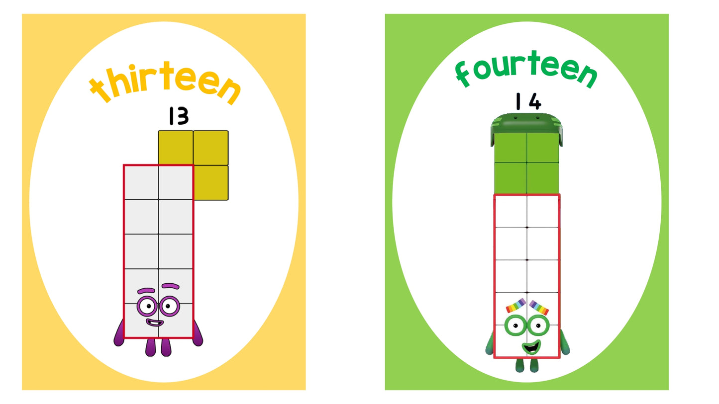 Numberblocks | Cards with numbers from 1-20