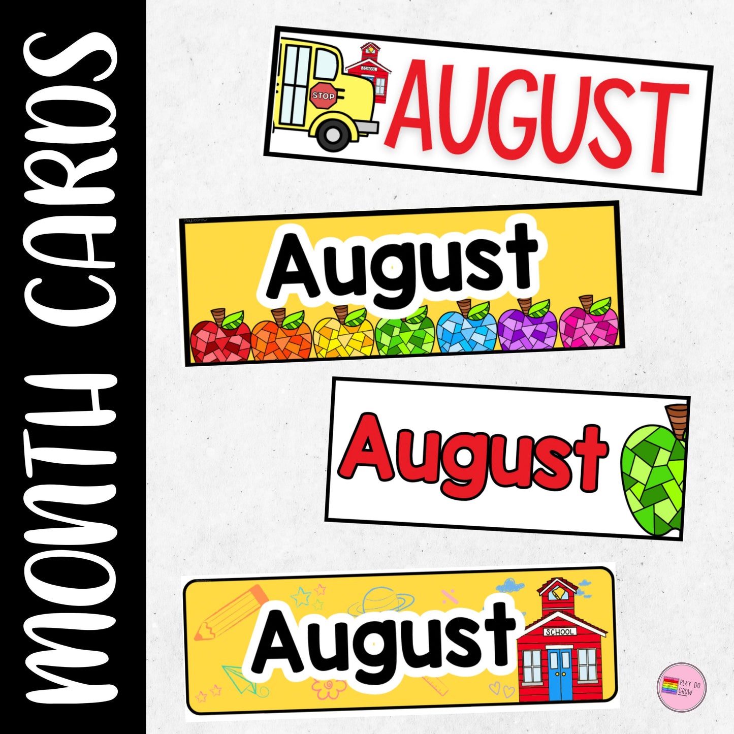 August Calendar Set Pocket Chart Cards | PreK, Kindergarten & Elementary