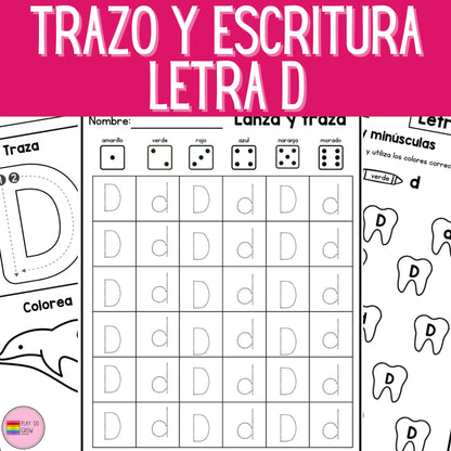 Letra D - Letra de la Semana. 12 Hojas de trabajo | PreK & Kindergarten