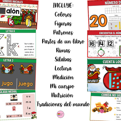 Diciembre Diapositivas. Google Slides. Preescolar y Primaria. Recursos Navidad