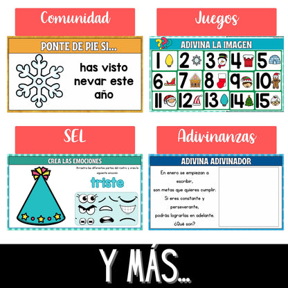 GRATIS Enero +30 Google Slides | Literatura, Matemáticas y SEL