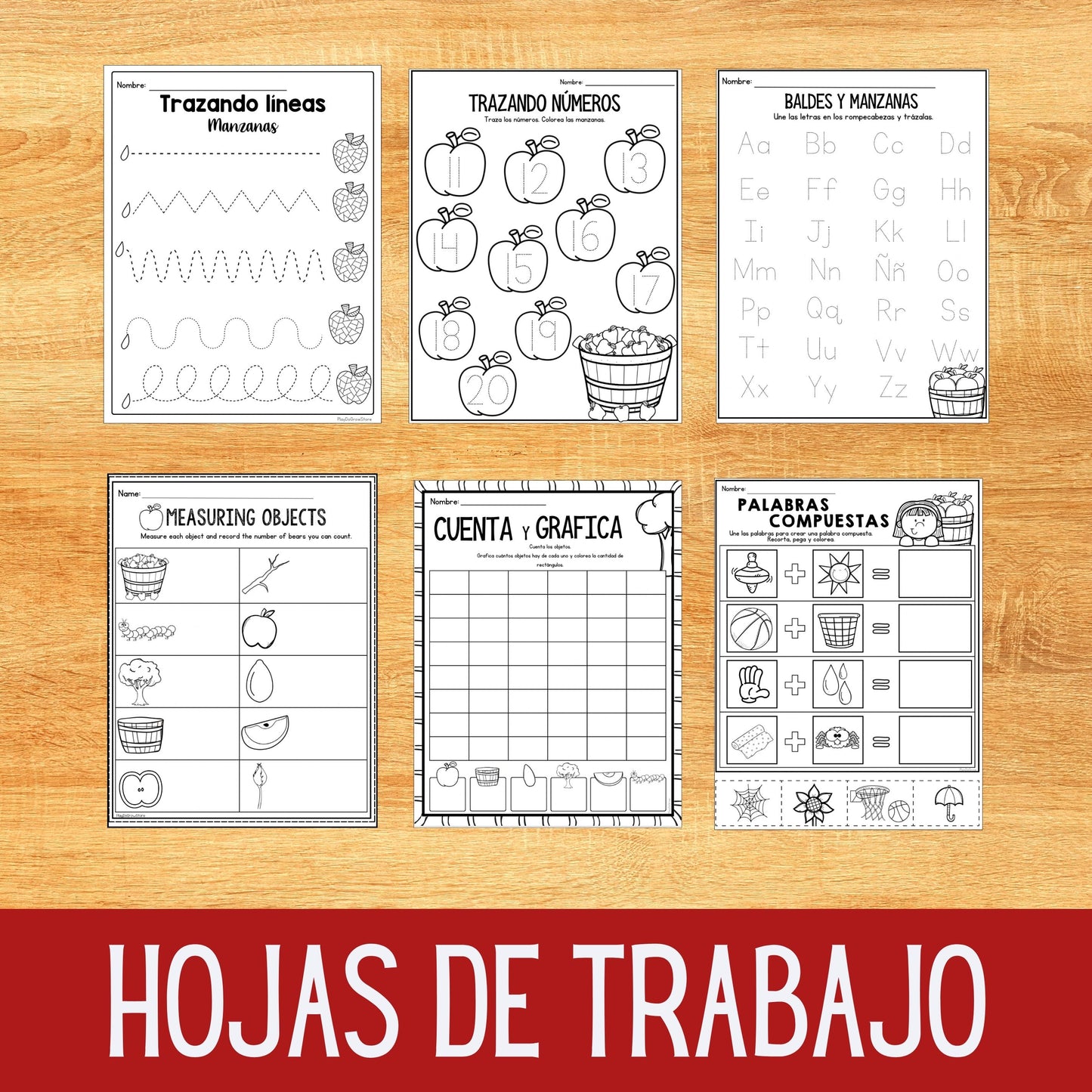 Manzanas Juegos de Letras y Números | Preescolar y Primaria. Actividades