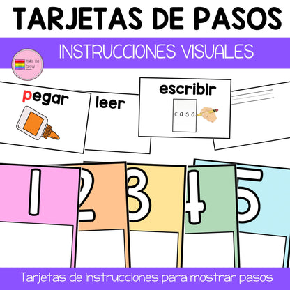 Tarjetas visuales de instrucciones | Material Didáctico Preescolar