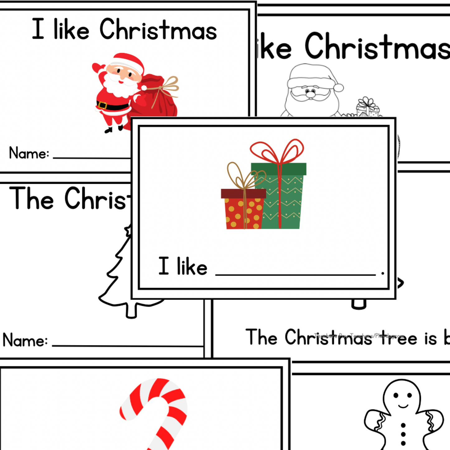 Christmas Emergent Reader Books. English Version | Literacy Resource