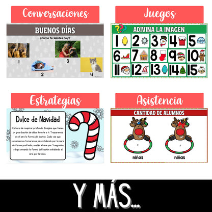 GRATIS Diciembre Diapositivas Google Slides. Temática Navideña | Preescolar y Primaria