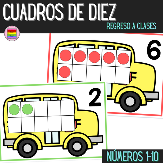 GRATIS Cuadros de diez. Regreso a clases. Números 1-10 | Preescolar