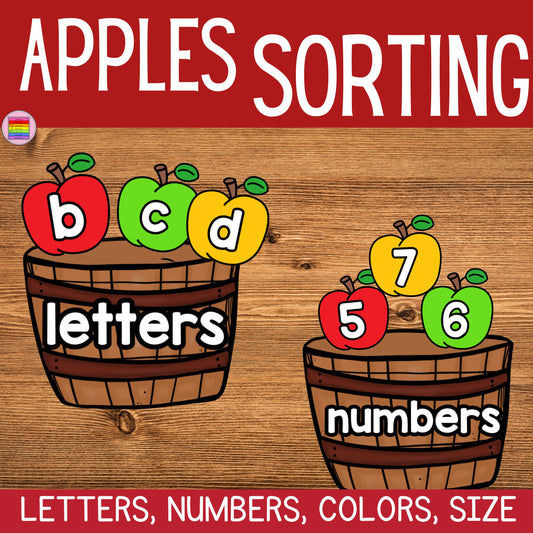 Apple Sorting Math and Literacy Game | PreK, Kindergarten & Elementary