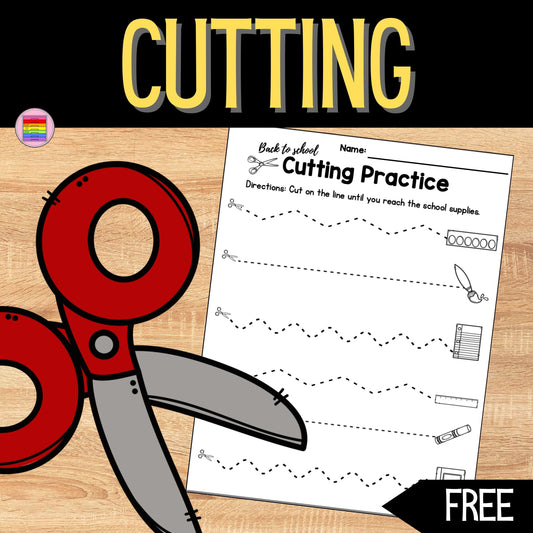 FREE Cutting Practice Back to School | PreK, Kindergarten & Elementary