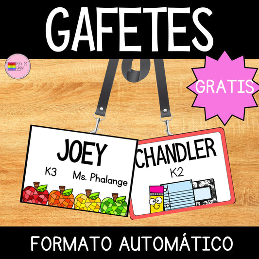 GRATIS Gafetes Nombre Regreso a Clases | Preescolar y Primaria