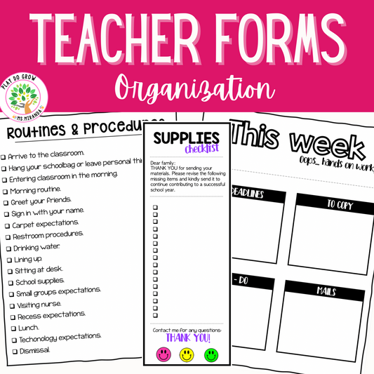 Teacher Forms | Back to School Resources