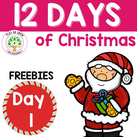 12 Days of Christmas. Literacy & Math - Freebie #1