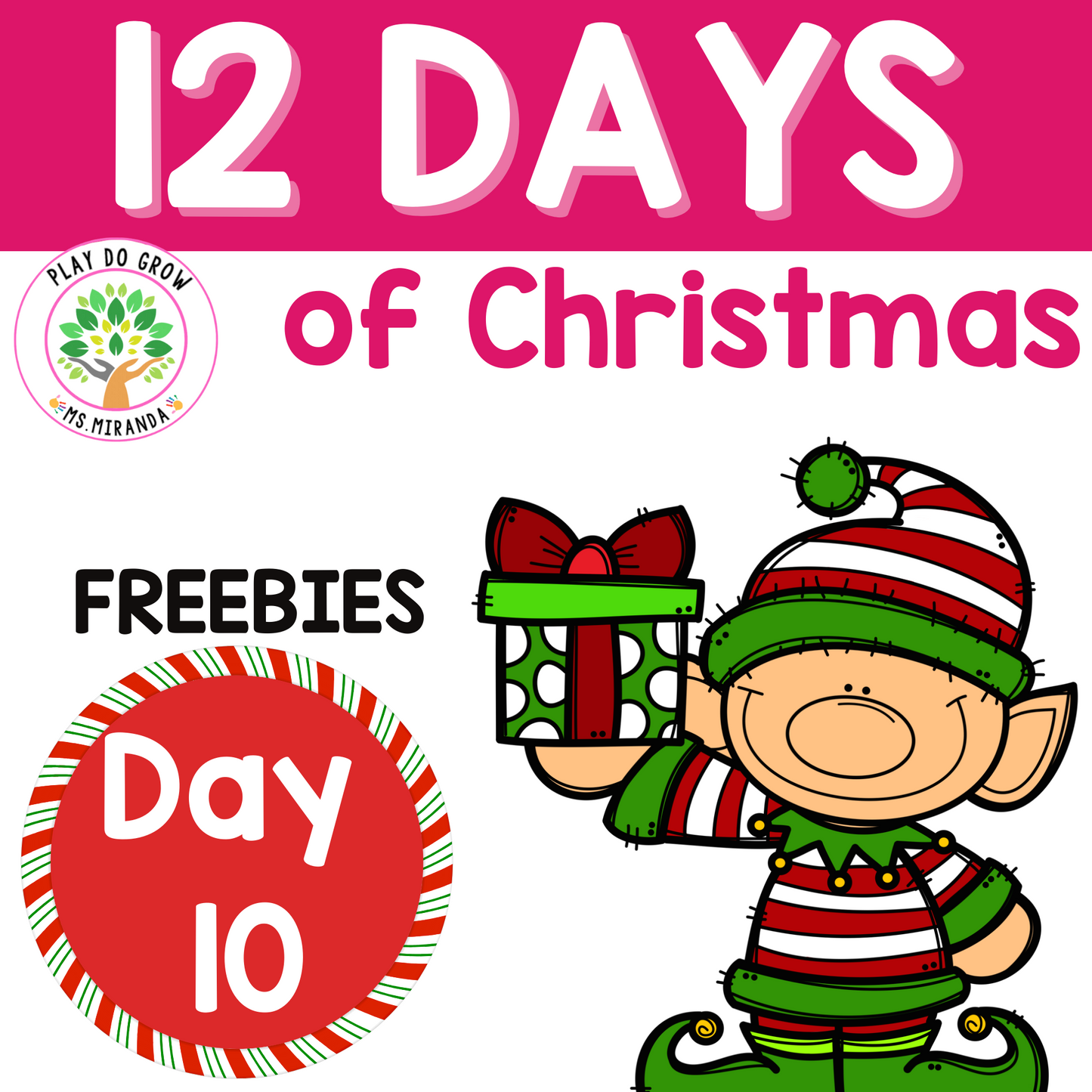 12 Days of Christmas Literacy & Math. Freebie #10