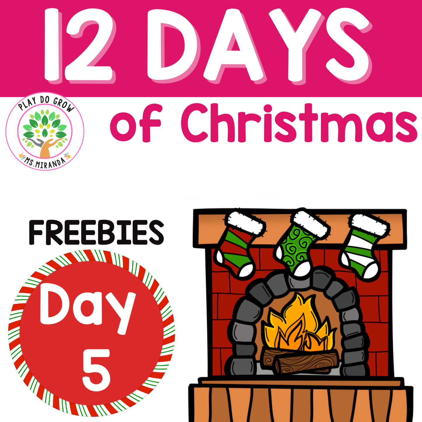 12 Days of Christmas Literacy & Math. Freebie #5