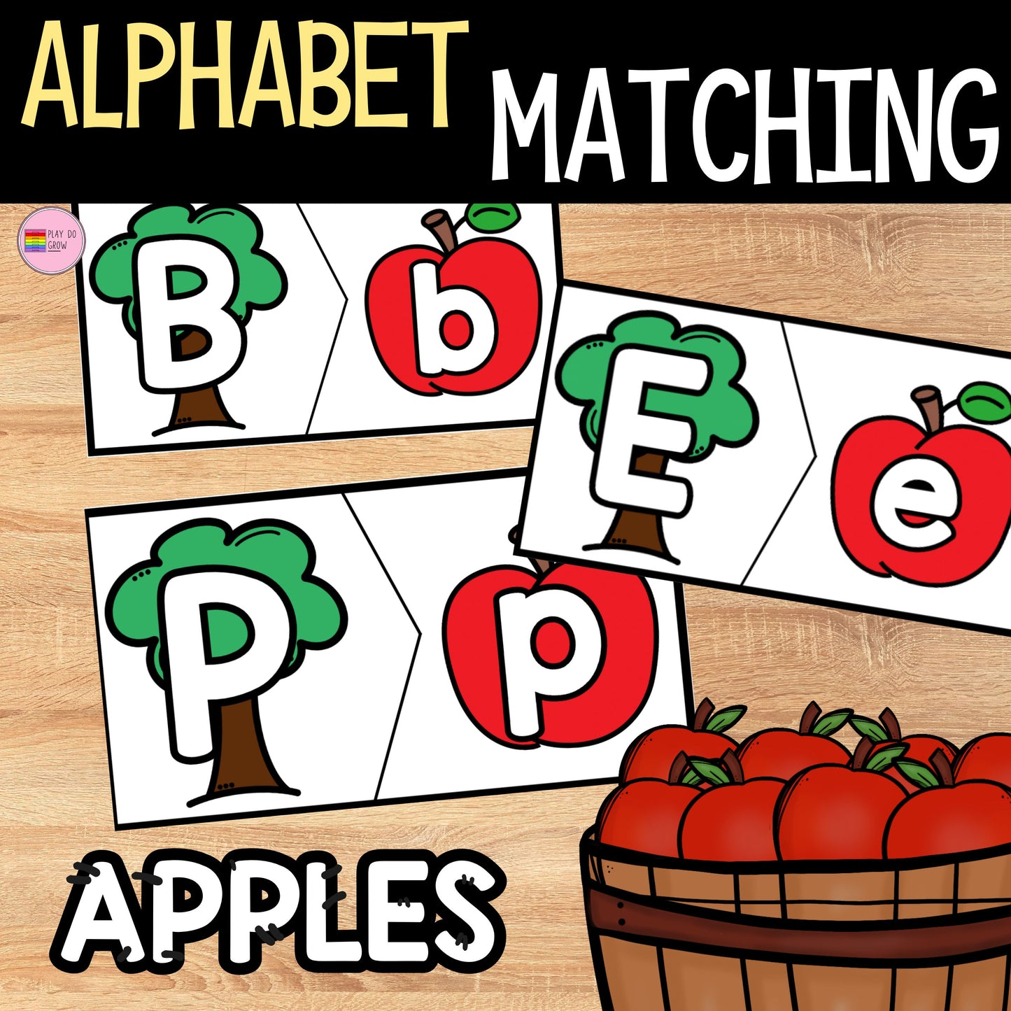 FREE Apples Alphabet Matching Puzzles | Autumn PreK, K & Elementary Game