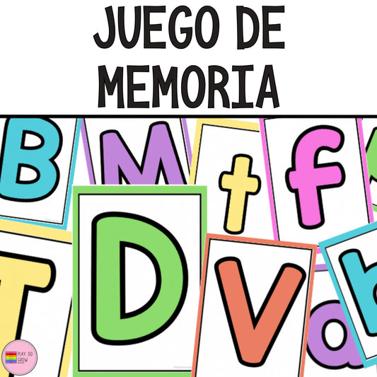 GRATIS Juego de memoria. Letras Mayúsculas y minúsculas