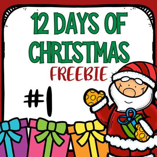 FREEBIE 1 - 12 Days of Christmas. FREE activities