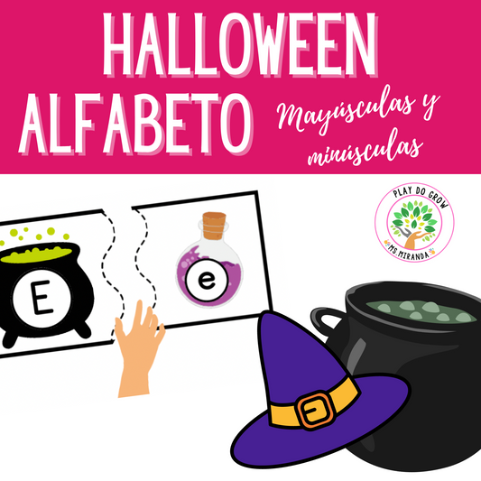 Halloween - Rompecabezas de letras. Identificación de mayúsculas y minúsculas.